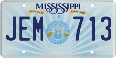 MS license plate JEM713