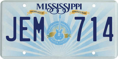 MS license plate JEM714