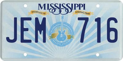 MS license plate JEM716