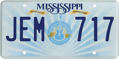MS license plate JEM717