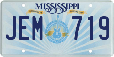 MS license plate JEM719