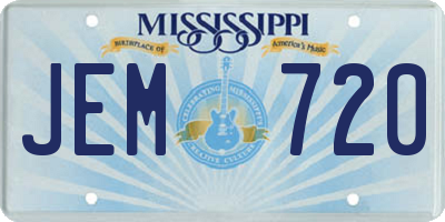 MS license plate JEM720