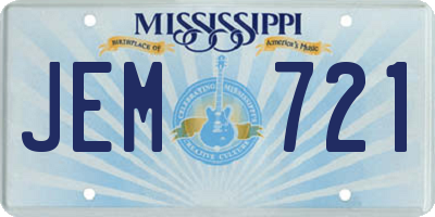 MS license plate JEM721