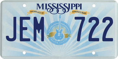MS license plate JEM722