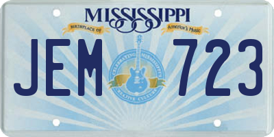 MS license plate JEM723