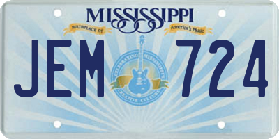 MS license plate JEM724