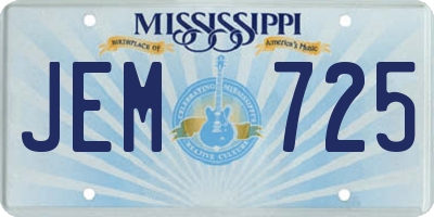 MS license plate JEM725