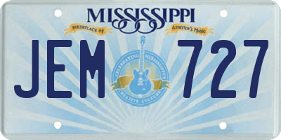 MS license plate JEM727