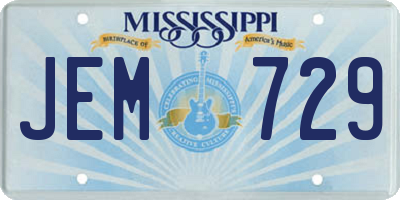 MS license plate JEM729