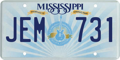 MS license plate JEM731