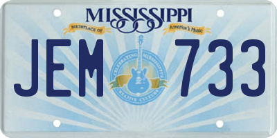 MS license plate JEM733