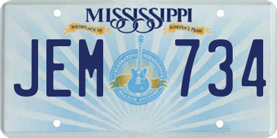 MS license plate JEM734