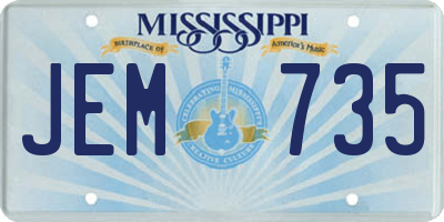 MS license plate JEM735