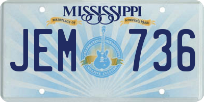 MS license plate JEM736