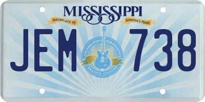 MS license plate JEM738
