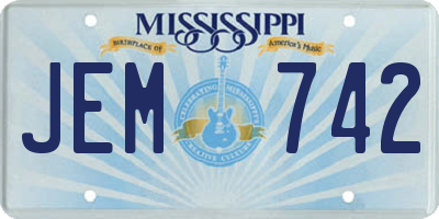 MS license plate JEM742