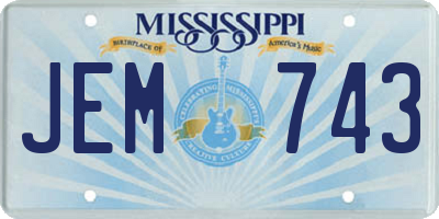 MS license plate JEM743