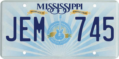 MS license plate JEM745