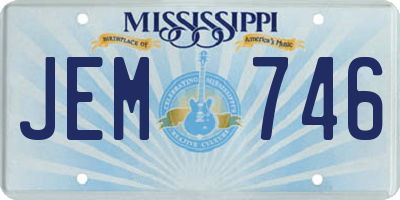 MS license plate JEM746
