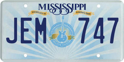 MS license plate JEM747