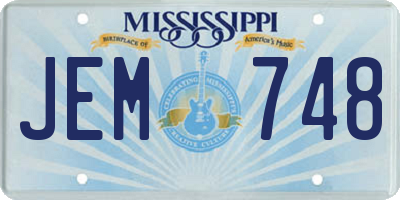MS license plate JEM748
