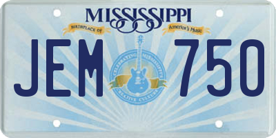 MS license plate JEM750
