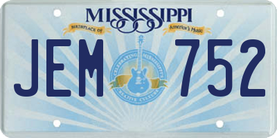 MS license plate JEM752