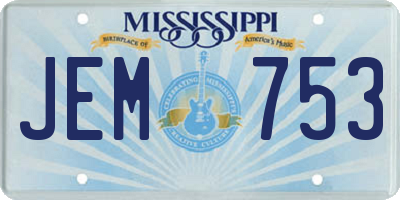 MS license plate JEM753