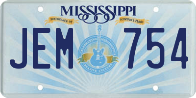 MS license plate JEM754