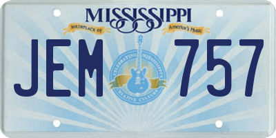 MS license plate JEM757
