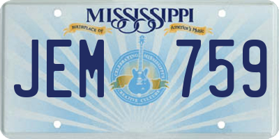 MS license plate JEM759