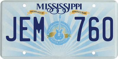 MS license plate JEM760