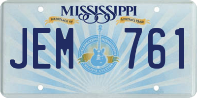 MS license plate JEM761