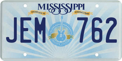 MS license plate JEM762
