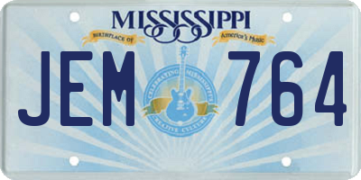 MS license plate JEM764