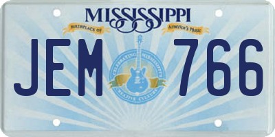 MS license plate JEM766