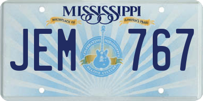 MS license plate JEM767