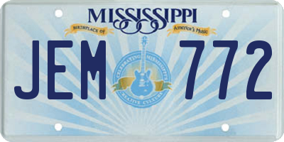MS license plate JEM772