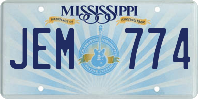 MS license plate JEM774