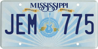 MS license plate JEM775