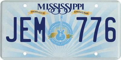 MS license plate JEM776