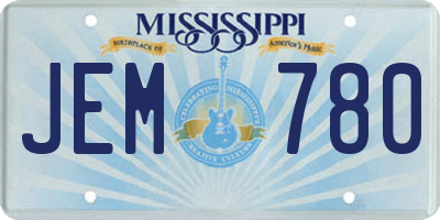 MS license plate JEM780