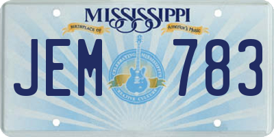 MS license plate JEM783