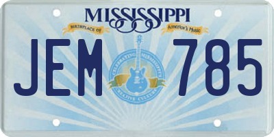 MS license plate JEM785