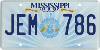 MS license plate JEM786