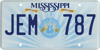 MS license plate JEM787