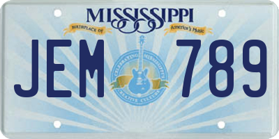 MS license plate JEM789