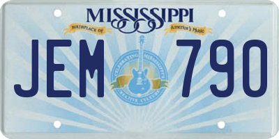 MS license plate JEM790