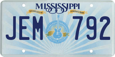 MS license plate JEM792