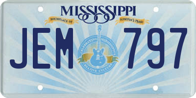 MS license plate JEM797